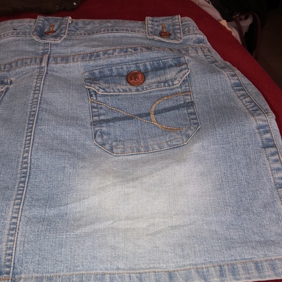 L.A BLUES size 12 light blue jean mini skirt with stretch NWOT - Picture 7 of 12